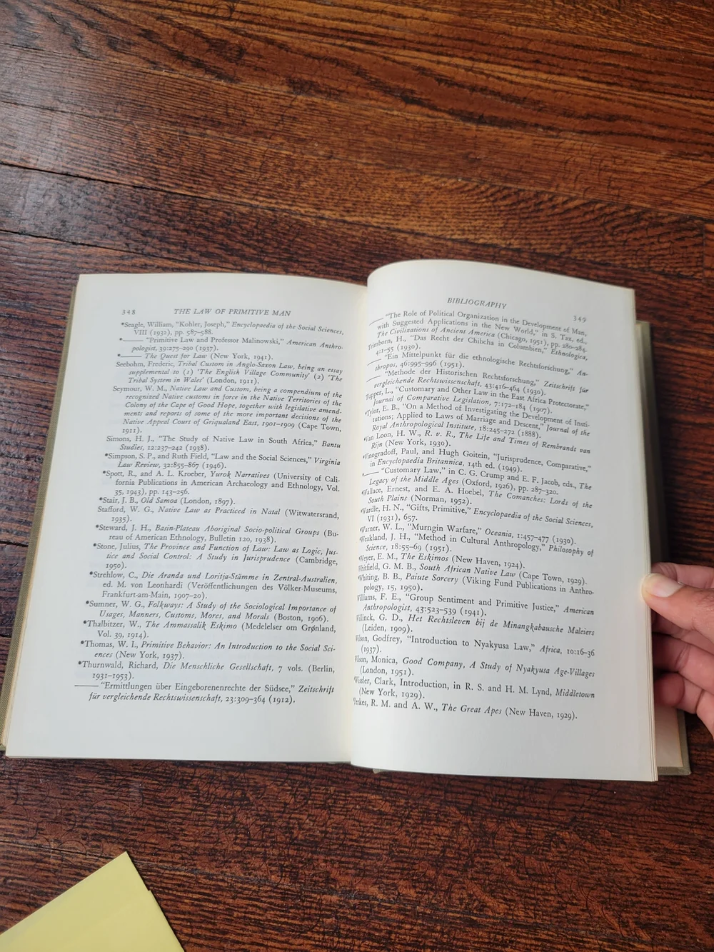 The Law of Primitive Man by E. Adamson Hoebel Hard Cover Book Vintage